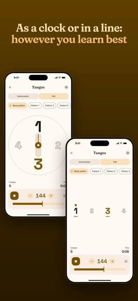 The compás as a clock and as a line